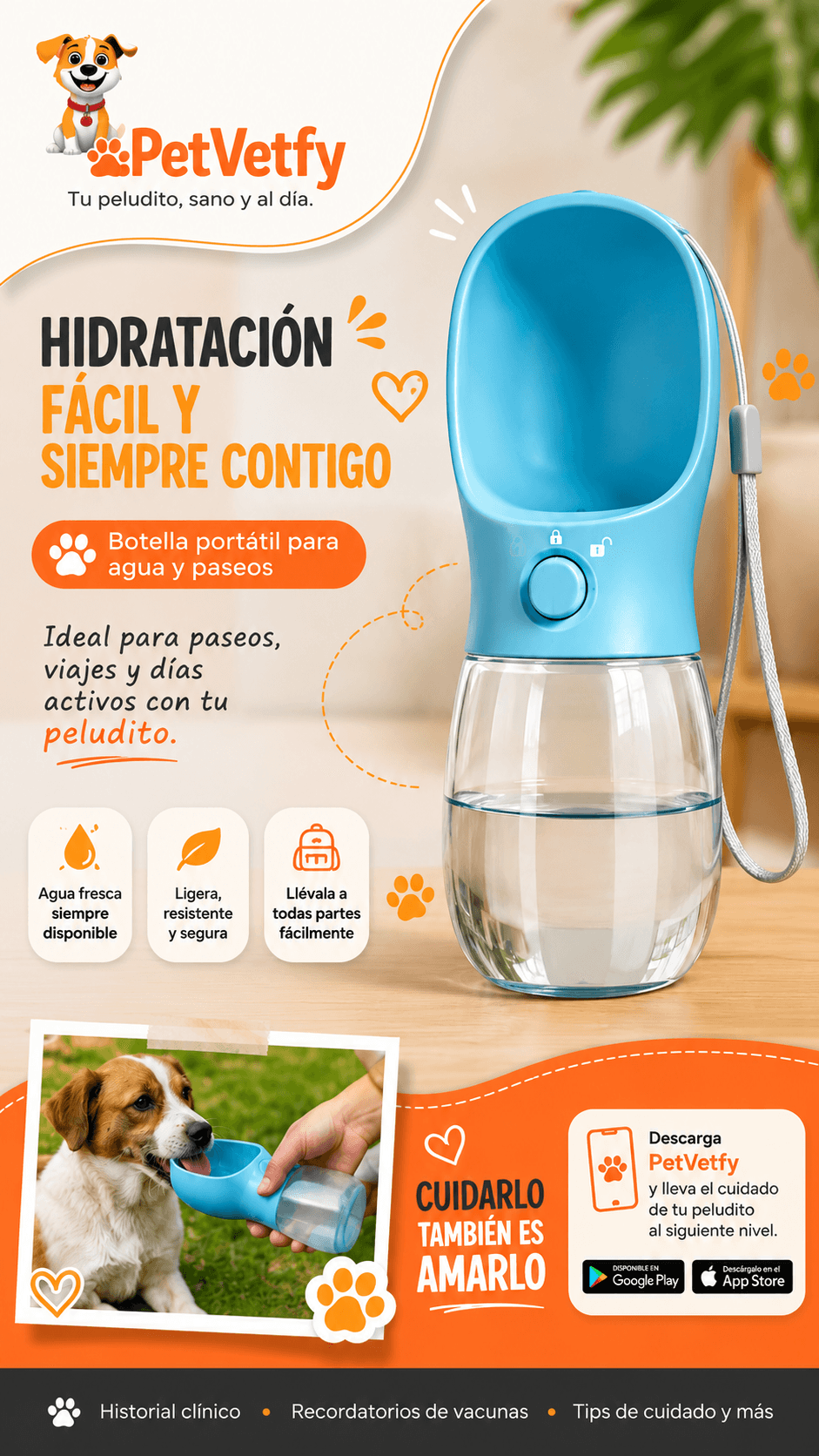 Botella portátil de agua